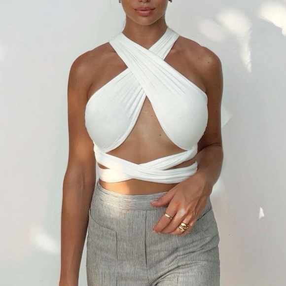 Verge Girl Tops - White wrap top from Vergegirl (can be tied however you want)
